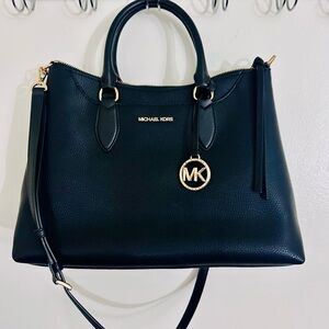 Michael Kors Black Pebbled Leather Satchel